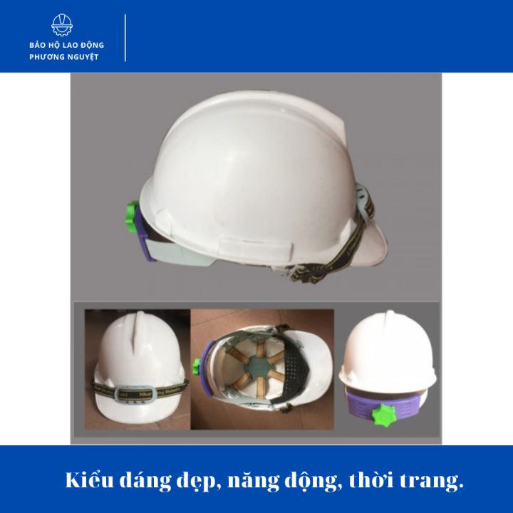 Mũ bảo hộ lao động công trường Nhật Quang, nón bảo hộ tránh va đập có lót xốp chịu nhiệt, có núm vặn vừa đầu