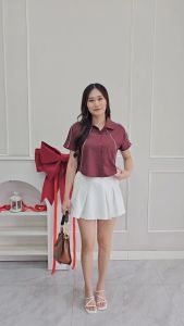 Jovie Top Lengan Pendek Crop Atasan Wanita Orecca