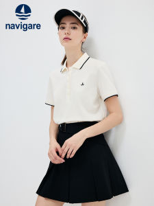 Navigare | Áo Polo Tay Ngắn Màu Trắng Cơ Bản