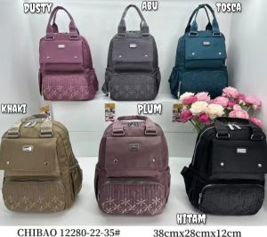 TAS RANSEL/BACKPACK CHIBAO KANVAS BORDIR CB12280 5Ruang ((Muat Laptop 14inc))