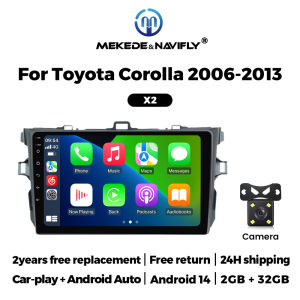 MEKEDE&NAVIFLY Android 14 Intelligent Car audio system For Toyota Corolla E140/150 2006-2013 Car Radio Carplay Multimedia Player