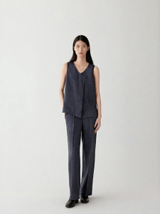 ICICLE | Linen Plain Fabric Womens Trousers