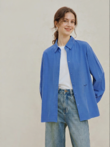 INMAN | 100 Xinjiang Cotton Retro Embroidery Long Sleeve Loose Collar Shirt