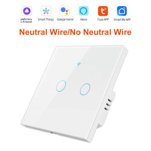 Smart Switch EU WiFi Smartlife Neutral Wire/No Neutral Wire Touch Light Switch 220V Works With Alexa Google Home 1/2/3/4 Gang