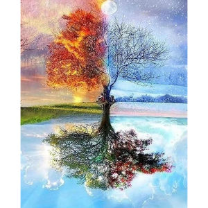 Tree of Life Jigsaw Puzzle 500/1000/1200/2000PCS Paper Puzzle Abstract Four Seasons Art Relaxing Game Home Decor Gift