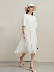 AMII | Summer Holiday Style One-shoulder Midi Sleeve Dress Extra Loose