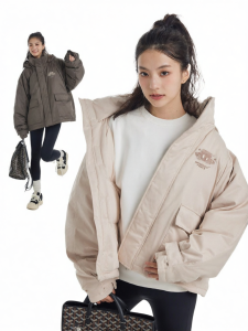 dangerouspeople | Casual Mix-and-Match Embroidered Furry Hat Parka