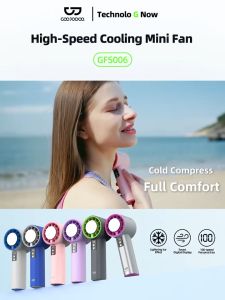GOOJODOQ High-speed kipas 100 Gear Kompres es untuk mendinginkan Wind kipas angin Digital Display Adjustable Turbo kipas tangan Hand Held Fan