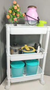 CANA RAK TROLI RODA 3 SUSUN RAK MULTIFUNGSI PENYIMPANAN PORTABLE TROLLEY TINGKAT SERBAGUNA MINIMALIS
