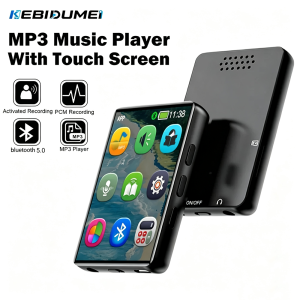 Kebidumei | KEBIDUMEI MP3 Player with 2.0" Touch Screen Bluetooth Walkman for Student Music Player Built-in HD Speaker FM Radio Recording