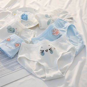 ต่ํา เอว ต้านเชื้อแบคทีเรีย ผ้าฝ้าย ชุดชั้นในเด็กผู้หญิง กางเกงใน สไตล์ญี่ปุ่น น่ารัก สามเหลี่ยม กางเกงขาสั้น นักเรียน ชุดชั้นในสาววัยรุ่น