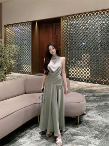 GUZILIAN | Elegant Satin Top Knot Design Womens Fashion Two-Piece Set High Waist A-Line Mini Skirt Slimming Summer Outfit Korean Style