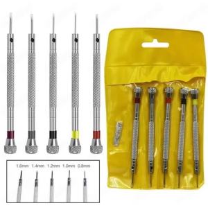 5pcs Steel Screwdriver 0.8-1.6mm Watch Repair Tool Band Removal with Mini Link Pins for Watchmaker Tools Portable Watches Tools