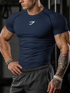 Áo Thun Chạy Bộ Nén Cơ Thể Nam Tay Ngắn Nhanh Khô Tập Luyện Chạy Bộ Tập Gym Đồ Thể Thao Đúng Size