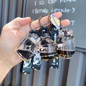 Gantungan Kunci black gold-Girl lucu Aksen Pasir Glitter Cair Kunci Mobil Liontin Pasangan Sepasang Gantungan Kunci arctic deer