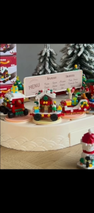 Mini Brick Kereta Natal DIY Mainan Hadiah 6in1 Santa Claus Pohon Natal Mini Block Bangunan Christmas Train