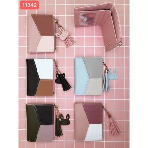 DOMPET LIPAT WANITA 1150 DOMPET WANITA GRADASI 3 WARNA DOMPET WANITA PENDEK RESLETING DOMPET KOIN