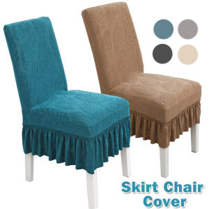 Thick Skirt Dining Chair Covers Stretchable Universal Knitted Thick Elastic Antifouling Seat Cushion
