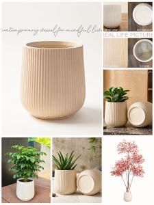 SG FOREVERGREEN | Ready Stock PVC Plant Pot Plastic Pot Planter Pot Nordic Pot Ribbed Pot Indoor Pot Outdoor Pot Decor Pot White Pot Pasu Bunga Fluted Pot Minimalist Pot Garden Pot Office Pot Home Style Pot Gift Pot