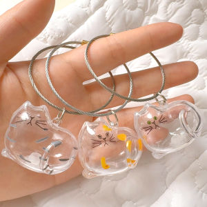 6PCS Cat Hair Storage Box Hanging Cat Keychain Pendant Backpack Cat Bag Hanging Decor Pet Hair Storage Cute Keychain Pet Souvenirs