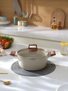 Marble Stone Non Stick Casserole Pot with Lid Large Capacity Cooking Pot periuk batu memasak Suitable for All Stoves Induction Compatible(20/24/28CM2.37/4.2/6.6L)