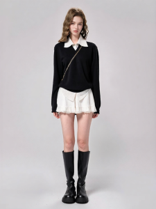 Casual Lazy Style Shirt Hoodie Slim Fit Set For Autumn Women
