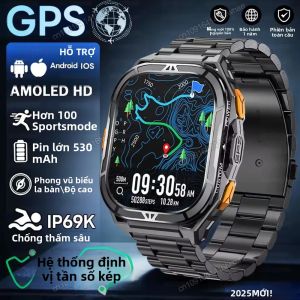 Đồng Hồ Thông Minh X5 AMOLED 5ATM GPS Chống Nước Với La Bàn GNSS Băng Tần Kép Thiết Bị Theo Dõi Thể Thao Quân Sự Dành Cho Nam Và Nữ
