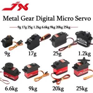 JX Digital Servo 9g 17g 25g 1.2kg 6.6kg 9kg 20kg 25kg Metal Gear Micro Servo for RC Car Robot Airplane Aircraft Drone RC Model