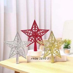 NUVOX Gold Glitter Christmas Tree Top Star Christmas Decorations For Home Xmas Tree Ornaments Navidad New Year 2024
