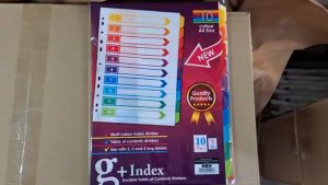 SBS A4 10 Colour Index Divider Paper / Paper Organizer /Paper Organiser / Colour A4 Index Divider