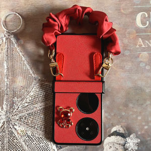 เคสโทรศัพท์ Huawei Pocket2 P50 Pocket แบบพกพาพับได้บางเฉียบสำหรับผู้หญิงพร้อมสายสะพายไหล่แบบครอบเต็มพร้อมสายโซ่