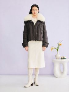 Detachable Fox Fur Collar Luxury Style Down Jacket