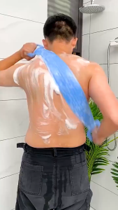 Combo 3 Dây Cọ Tắm Silicon 2 Mặt Có Tay Cầm Giải Pháp Làm Sạch Lưng Tẩy Tế Bào Hiệu Quả