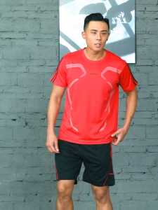 Mens set summer new print slimming quick drying fashionable loose casual sports top