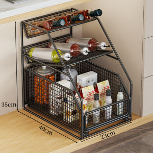 Pull-out Spice Rack Storage Simple Ironware