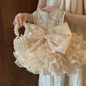 Đầm Công Chúa Cho Bé Gái Quần Áo Sơ Sinh Có Nơ Lớn Tập Đi 1 Năm Sinh Nhật Cưới Christening Trẻ Sơ Sinh Đảng Tutu Áo Choàng