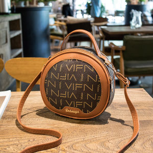 กระเป๋าสะพายข้างหนังนิ่มขนาดเล็กสำหรับผู้หญิง กระเป๋าทรงกลม แฟชั่น กระเป๋าสะพายข้างแบบลำลอง ปิดด้วยซิป กระเป๋าสะพายข้างแบบสะพายข้างได้