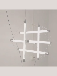 Đèn Treo Trần Khối Lập Thể Thanh LED Phong Cách Tối Giản