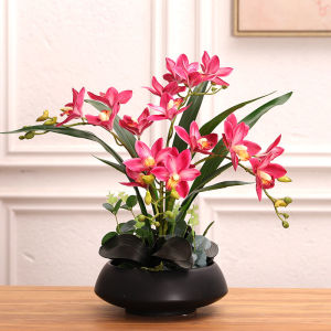 กล้วยไม้ผีเสื้อระดับไฮเอนด์ดอกไม้ปลอมดอกไม้ประดิษฐ์ดอกไม้ชุดดอกไม้ตกแต่งห้องนั่งเล่นโต๊ะอาหารโต๊ะน้ำชาทางเข้าบ้านดอกไม้ปลอมดอกไม้ผ้าไหม