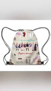 Hello All Printed Drawstring Pocket Melody Polyester Drawstring Backpack Girls Large Capacity Storage Bag