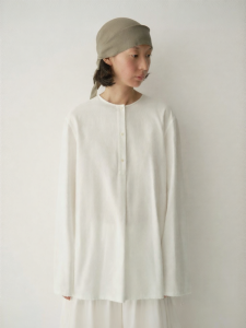 INSIS FEMME | Color Woven Cotton Casual Literate Round Neck New Style Half Placket Straight Shirt