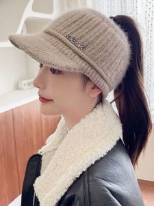 ลำลอง หมวกถักเปล่า เสื้อท่อนบน ผู้หญิง ฤดูใบไม้ร่วง ฤดูหนาว อุ่น สไตล์การวิ่ง ทันสมัย หมวกปีกกว้างทุกคู่เวอร์ชั่นเกาหลี