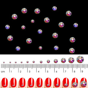 SS3-SS50 Clear Non Hotfix Flatback Rhinestones unfoiled Crystal AB Round 3D Nail Art Rhinestones Glitter Gems Decorations diy jewelry sets