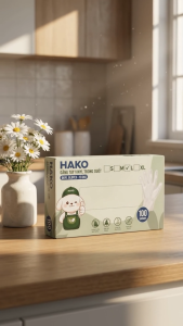 Găng Tay Vinyl HAKO Trong Suốt Không Bột 100 Chiếc Găng Tay Chế Biến Thực Phẩm Nấu Ăn Nhà Bếp
