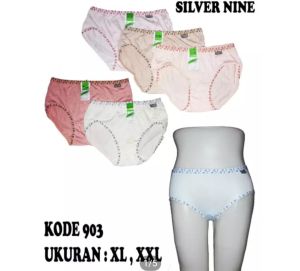 12PCS CELANA DALAM WANITA SILVER NINE KARET MOTIF L .XL .XXL
