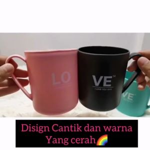 (BISA COD) PROMO GELAS COUPLE DAPAT 1 Pcs VARIASI RANDOM / GELAS COUPLE PLASTIK LOVE / MUG PLASTIK PASANGAN / CANGKIR MINUM