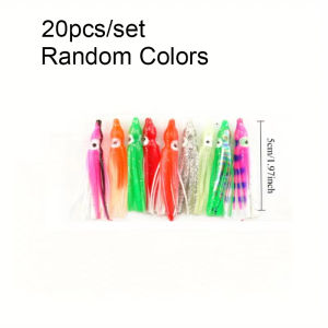 Ackibbik 20pcs Octopus Skirts Fishing Lure Trolling Lures Fishing Tackle Soft Plastic Lures Squid Skirts Saltwater