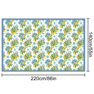 Mediterranean Summer Lemon Round/Rectangular Tablecloth - Water Lemon Indoor/Outdoor Home Table Party Decor