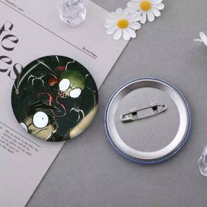 I-Invader Z-Zim Anime Creative Pins Funny Faces Round Snap-in Brooch Badge Backpack Hat Accessories Jewelry Gifts