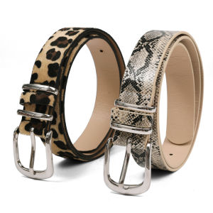 【♡Lovely girls house♡】Y2k American Leopard Print Braided Belt Women Fashion Punk Belts